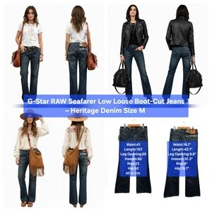 G-Star RAW Seafarer Low Loose Boot-Cut Jeans Heritage Denim Size M
